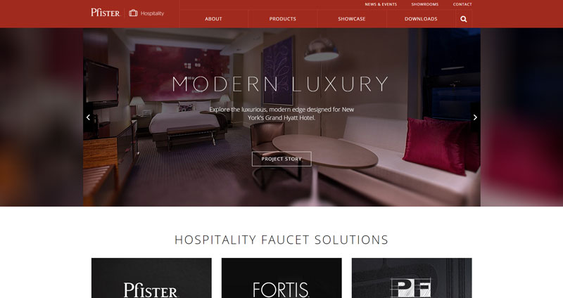 Pfister Hospitality website screenshot