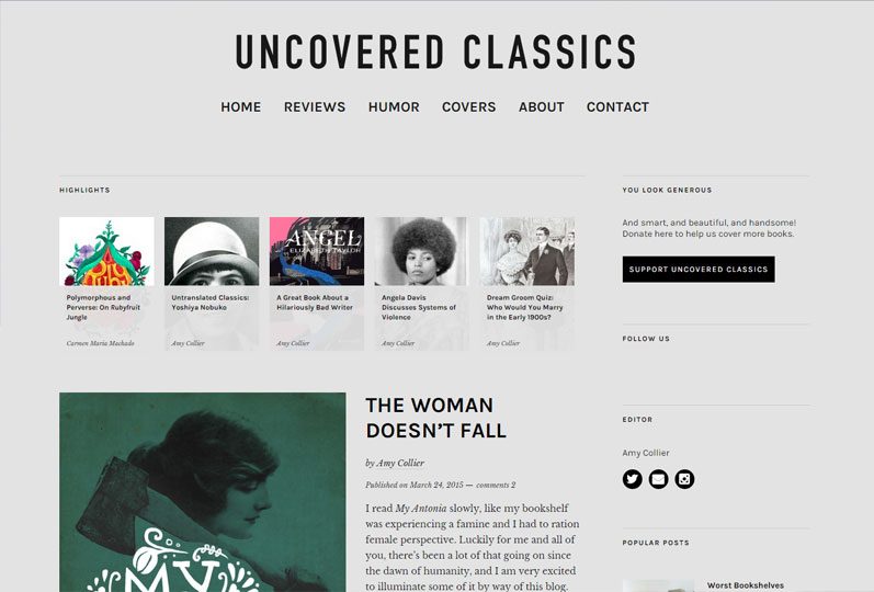 Uncovered Classics website screenshot